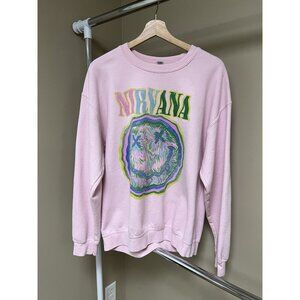 Nirvana Vintage Y2K Smile Face Crewneck Sweatshirt L 90’s Grunge Music